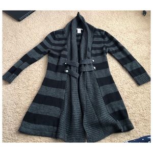 Long Black and Gray Sweater